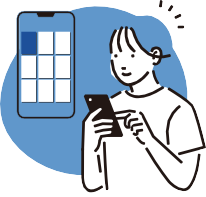 スマートフォンの数字ボタンを押すイラスト